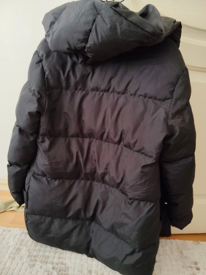 Düğmeli Siyah Kadın Kışlık Mont - Görsel 3