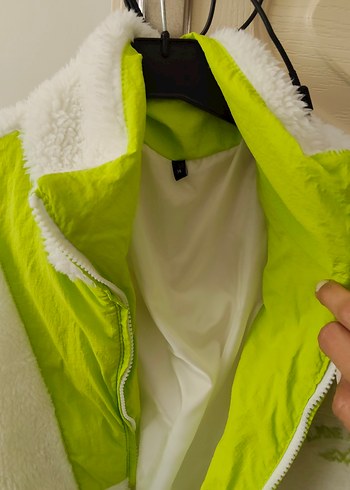 Beyaz Yumuşak Peluş Midi Ceket - Görsel 3