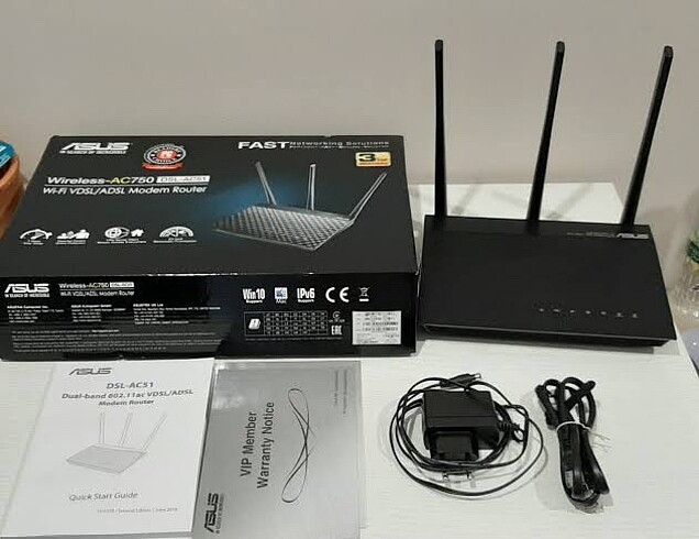 (BOZUK YEDEK PARÇA) Asus DSL-AC51 çift bant VDSL/Fiber Modem 750