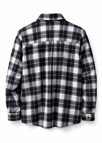 Uzun Kollu Gri Ekose Düğmeli Erkek Gömlek - Görsel 2