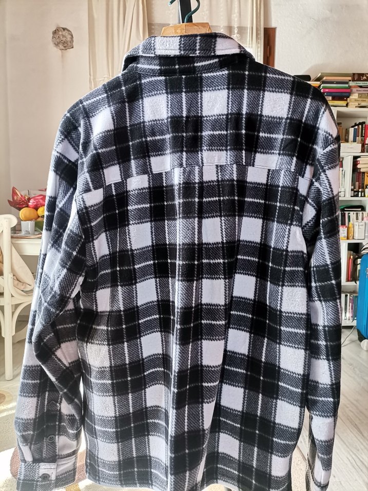 Uzun Kollu Gri Ekose Düğmeli Erkek Gömlek - Görsel 3