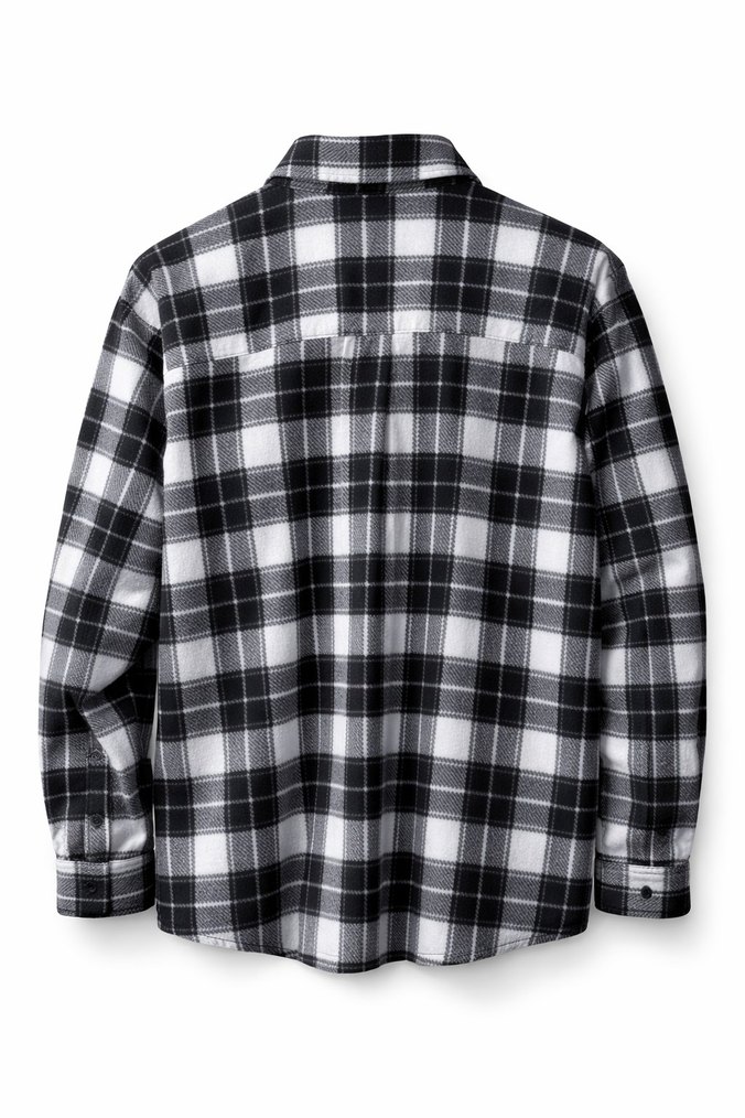 Uzun Kollu Gri Ekose Düğmeli Erkek Gömlek - Görsel 2