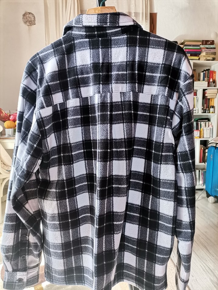 Uzun Kollu Gri Ekose Düğmeli Erkek Gömlek - Görsel 4