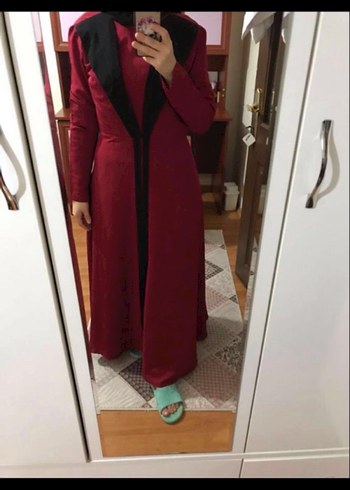 l Beden bordo Renk Diger Bordo Uzun Kollu Gotik Elbise