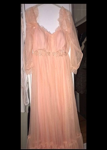 Pembe Nakışlı Uzun Bohem Elbise - Görsel 3