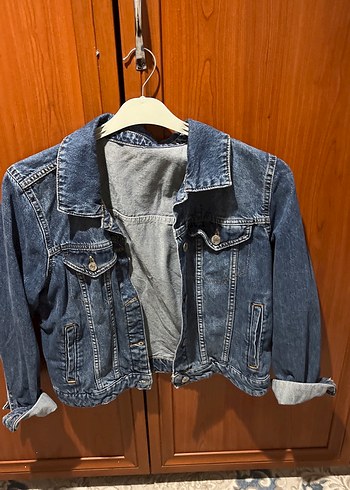 Düğmeli Mavi Denim Kadın Ceket - Görsel 2