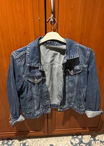 Düğmeli Mavi Denim Kadın Ceket - Görsel 3