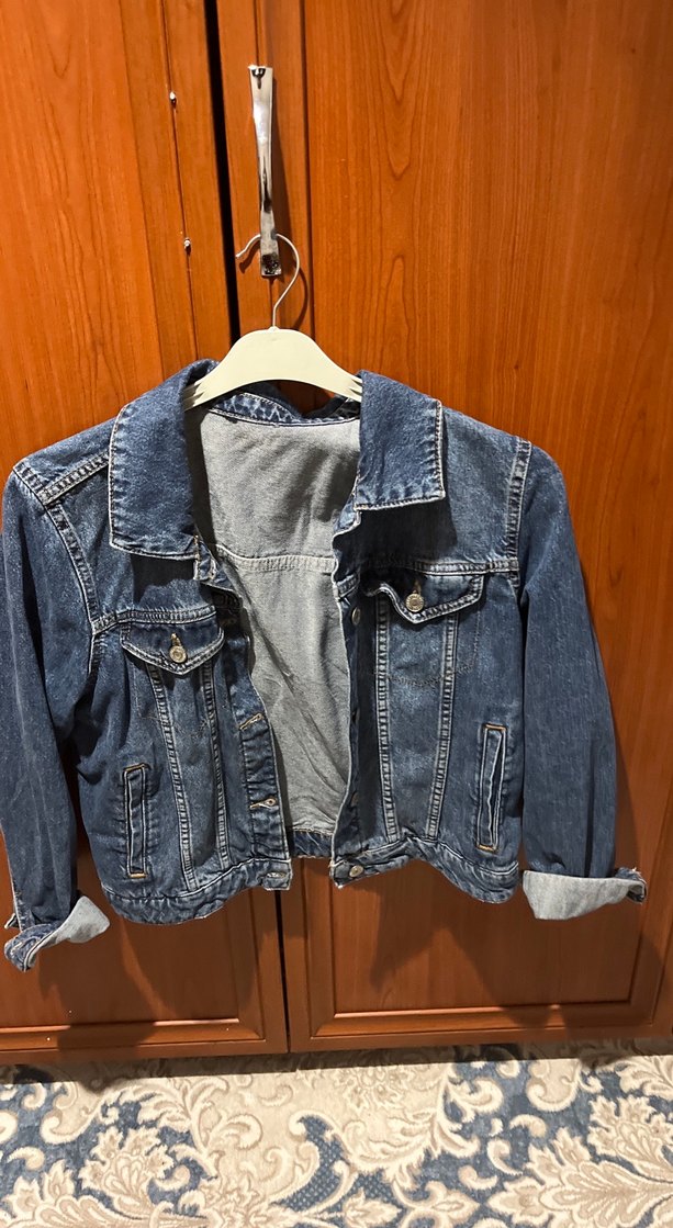 Düğmeli Mavi Denim Kadın Ceket - Görsel 2