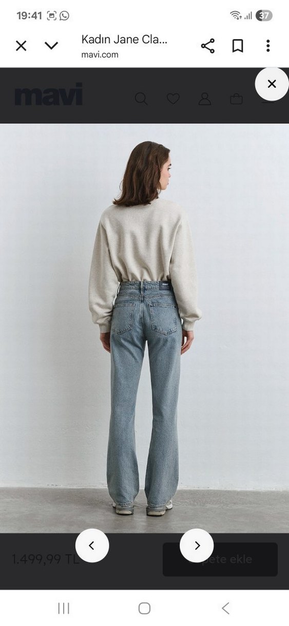 mavi jeans jane kot pantolon 30-28 beden - Görsel 2