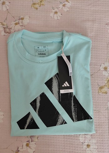 Adidas Mavi Baskılı Oversize Tişört