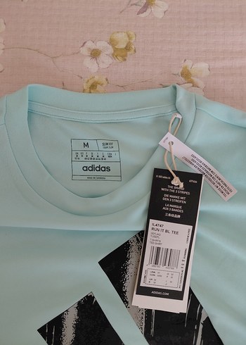 Adidas Mavi Pamuklu Baskılı Tişört - Görsel 4