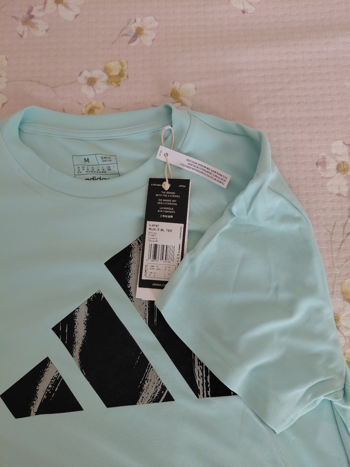 Adidas Mavi Pamuklu Baskılı Tişört - Görsel 3