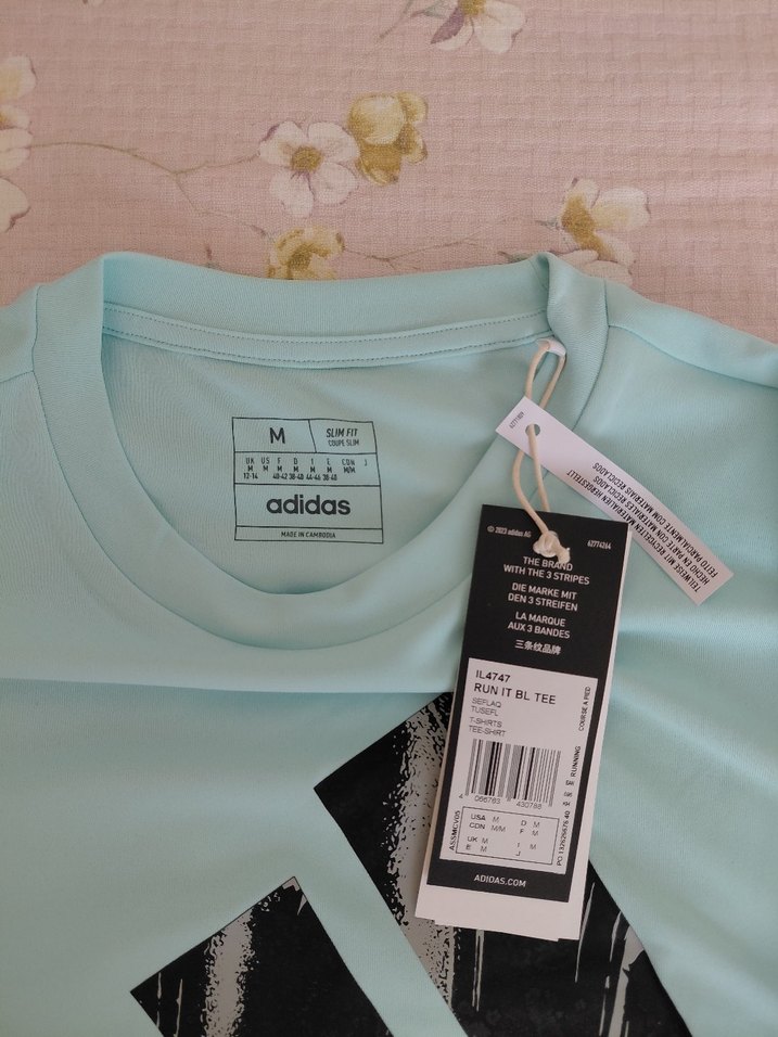 Adidas Mavi Pamuklu Baskılı Tişört - Görsel 4