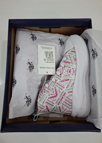 USPA kız çocuk yüksek sneaker - Görsel 8