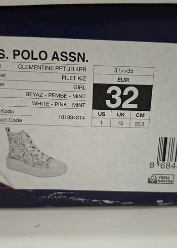 USPA kız çocuk yüksek sneaker - Görsel 9