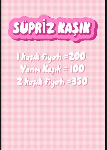 Sürpriz Kaşık Fiyat Listesi