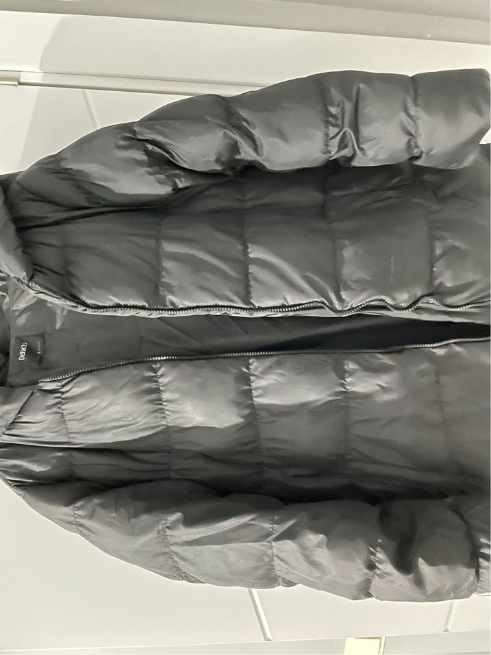 Siyah Uzun Kadın Kışlık Mont - Görsel 4