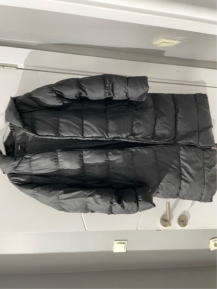 Siyah Uzun Kadın Kışlık Mont - Görsel 3