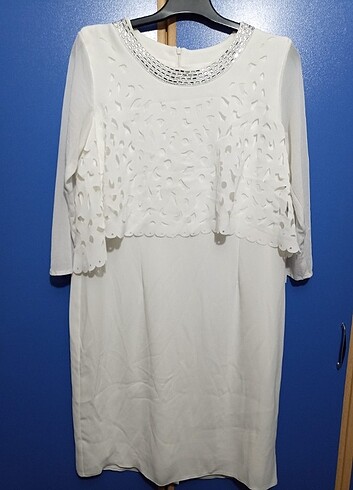 46 Beden beyaz Renk Beyaz elbise