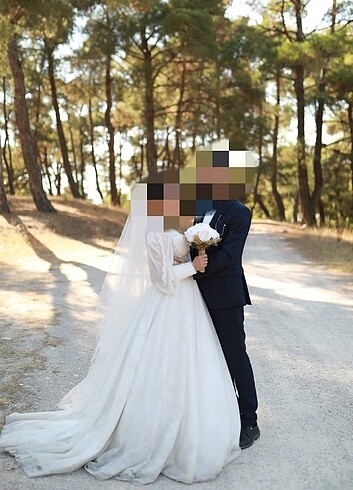m Beden beyaz Renk Gelinlik 
