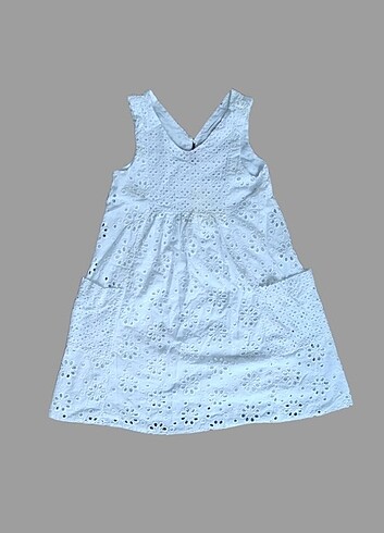 Zara model beyaz dantelli kız çocuk elbise