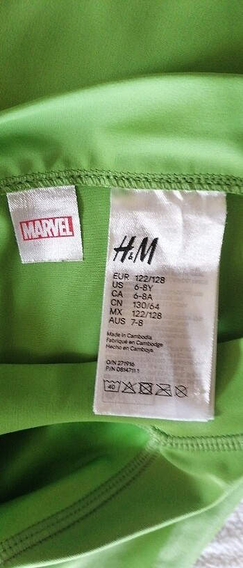 6 Yaş Beden H&M MARVEL ERKEK COCUK HULK MAYOSU