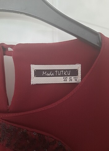 48 Beden bordo Renk Abiye