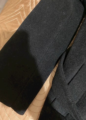 xl Beden siyah Renk Siyah Kuşaklı Uzun Kaban (iki kez giyildi yepyeni)