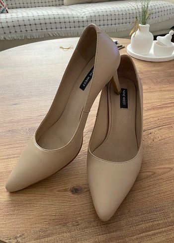 36 Beden Bej Minimalist Stiletto Topuklu Kadın Ayakkabı