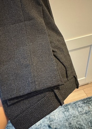 Gri Pilili Kadın Kumaş Pantolon - Görsel 2