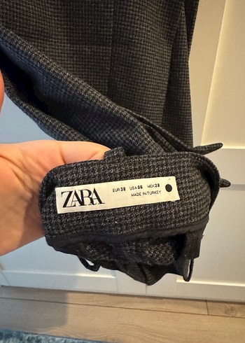 Gri Pilili Kadın Kumaş Pantolon - Görsel 3