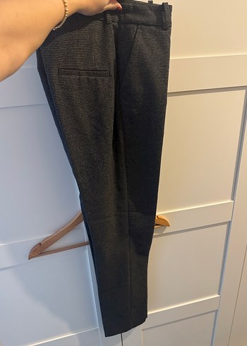 Gri Pilili Kadın Kumaş Pantolon - Görsel 4