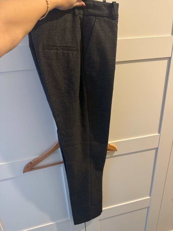 Gri Pilili Kadın Kumaş Pantolon - Görsel 4