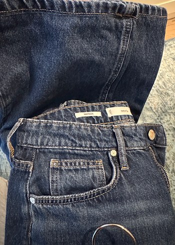 Kadın Lacivert Midi Denim Pantolon Matilda modeli - Görsel 2