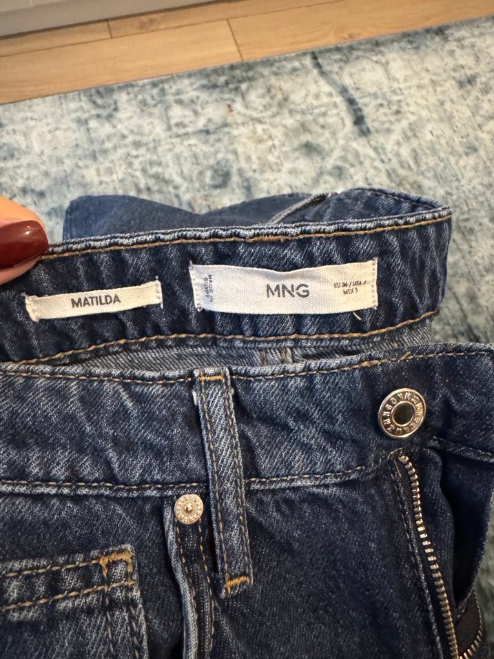 Kadın Lacivert Midi Denim Pantolon Matilda modeli - Görsel 3