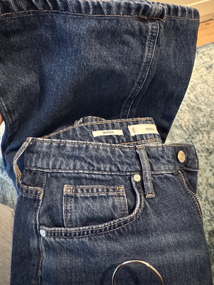 Kadın Lacivert Midi Denim Pantolon Matilda modeli - Görsel 2