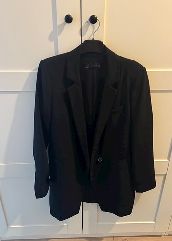 Düğmeli Siyah Kadın Blazer Ceket - Görsel 4