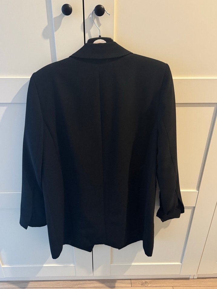 Düğmeli Siyah Kadın Blazer Ceket - Görsel 3