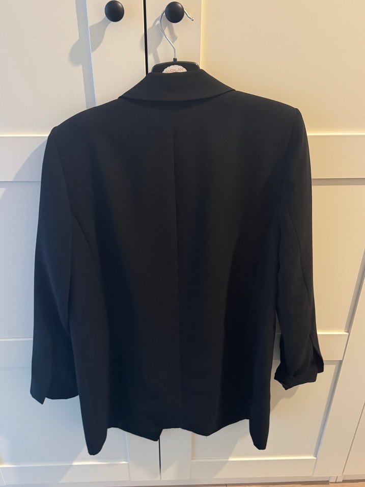 Düğmeli Siyah Kadın Blazer Ceket - Görsel 2