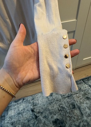 Bej Kadın Keten Kumaş Salaş Triko - Görsel 4