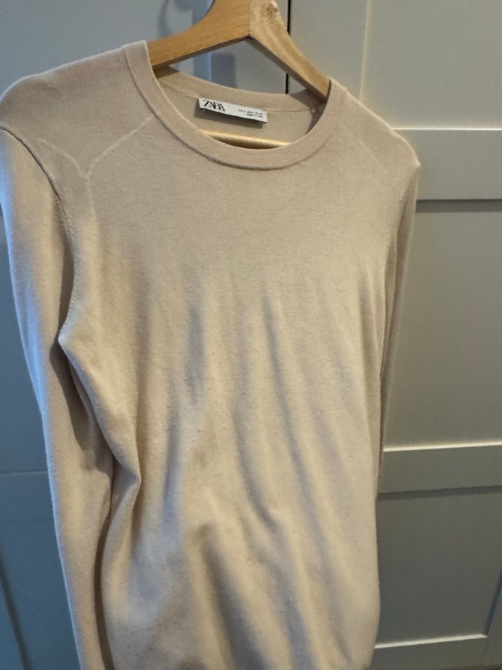 Bej Kadın Keten Kumaş Salaş Triko - Görsel 2