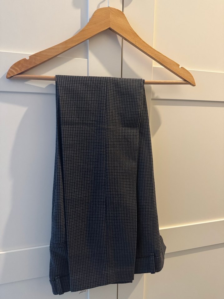 Gri Desenli Fermuarlı Kadın Kumaş Pantolon - Görsel 3