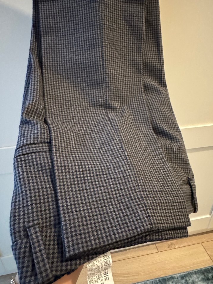 Gri Desenli Fermuarlı Kadın Kumaş Pantolon - Görsel 2