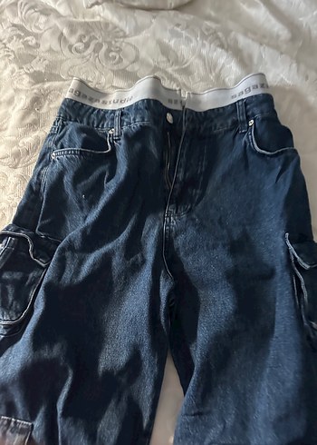 Sagaza Madrid Koyu Mavi Denim Cargo Pantolon