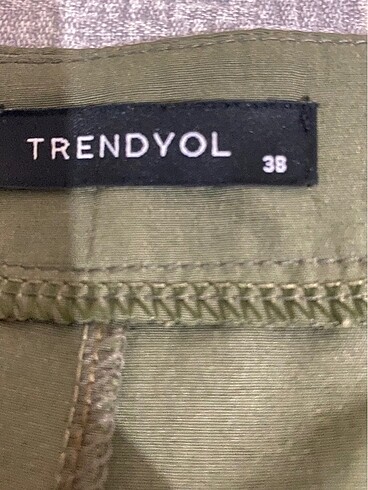 38 Beden haki Renk Trendyol yeşil elbise