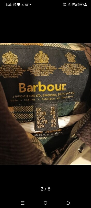 Barbour Barbour yağlı mont l