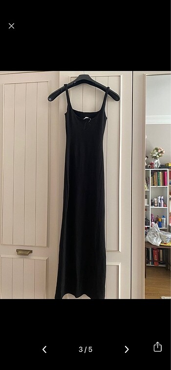 xs Beden Bershka siyah midi elbise