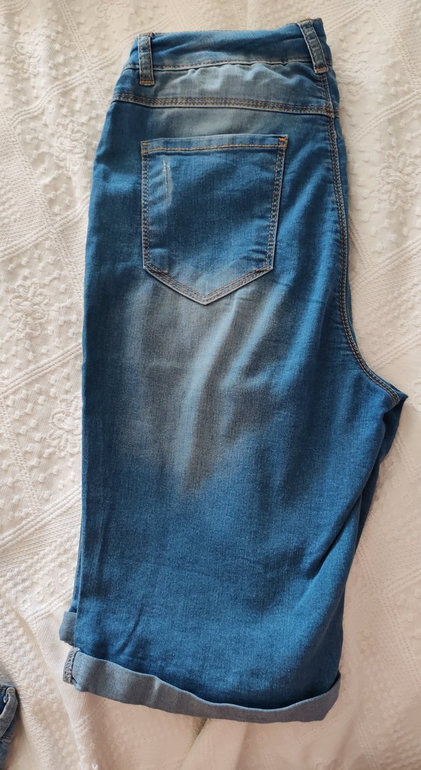 Mavi Düğmeli çocuk Mini Denim Şort - Görsel 2