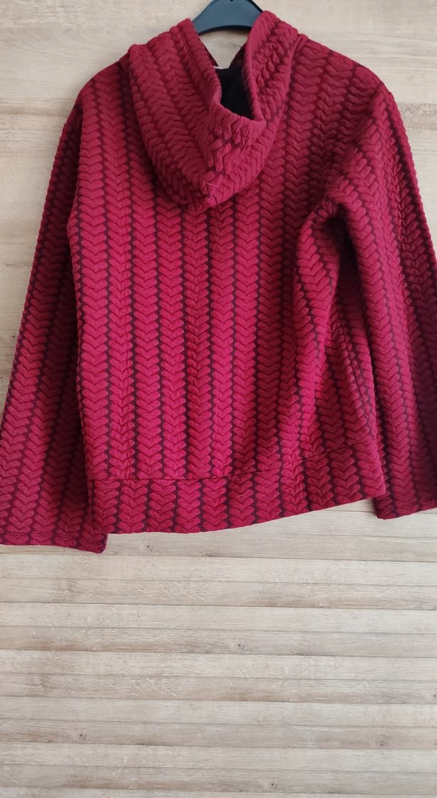 Bordo Örgü Kadın Sweatshirt - Görsel 2