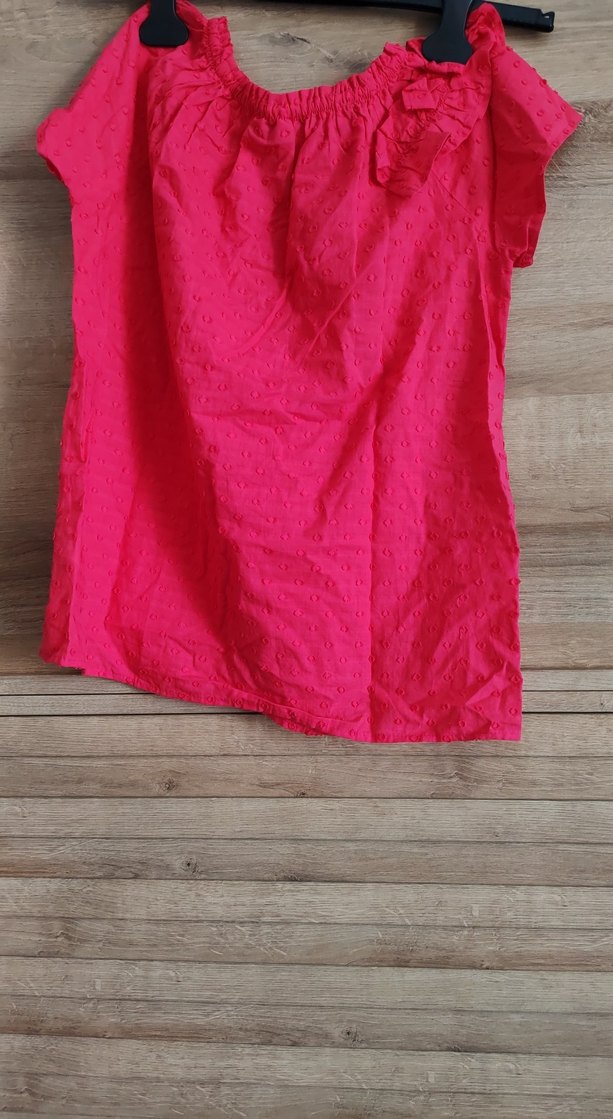 Kız Çocuk Pembe Keten Fırfırlı Bluz - Görsel 2